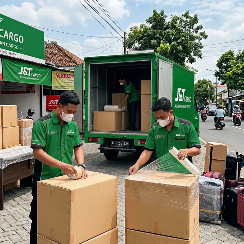 Barang pindahan kos siap dikirim dari Jogja ke Semarang - Paket JNT Cargo